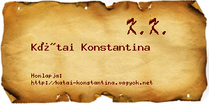Kátai Konstantina névjegykártya